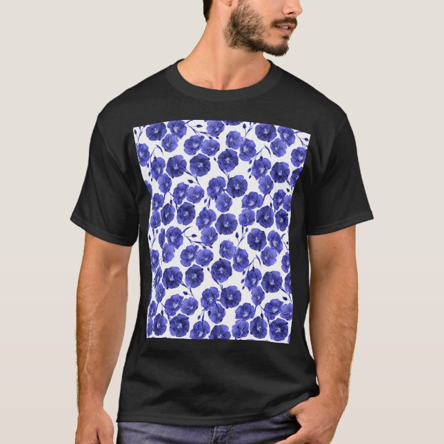 Blume für Wasserfarben: Botanisches Hintergrundpap T-Shirt (Vorderseite)