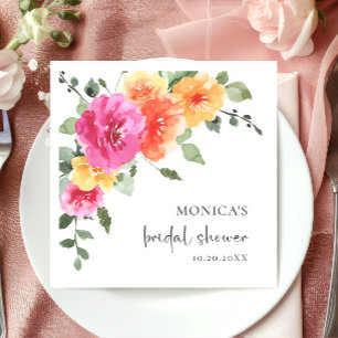 Blume für Wasserfarben Brautparty Serviette