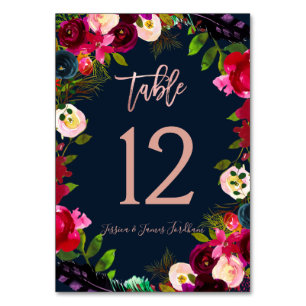 Blume für Wasserfarben Burgund Blush Tischnummer