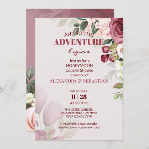 Blume für Wasserfarben Flitterwochen Dusche Einladung