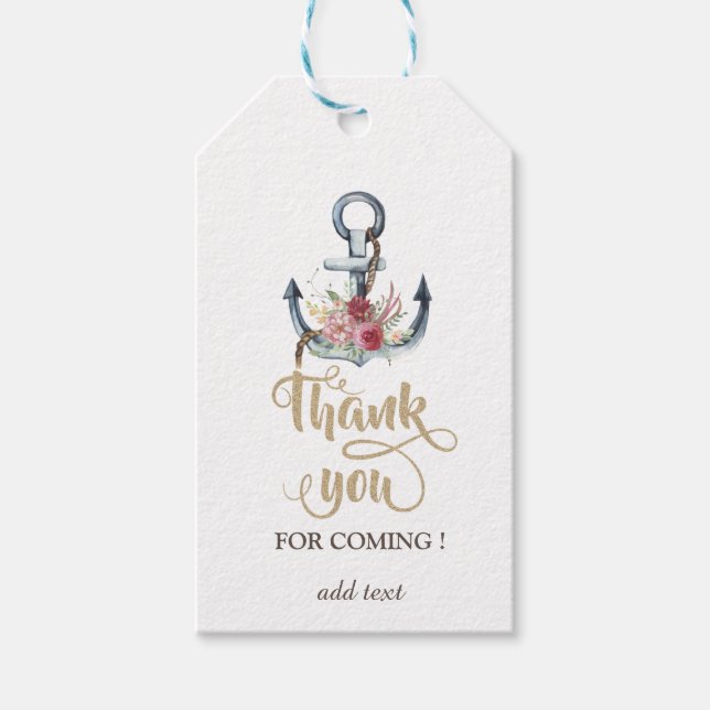 Blume für Wasserfarben Geschenkanhänger (Vorderseite)