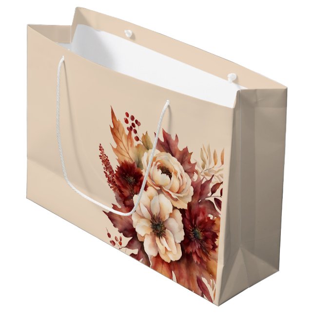 Blume für Wasserfarben Große Geschenktüte (Vorderseite Schrägansicht)
