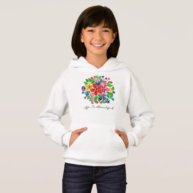 Blume für Wasserfarben Hoodie (Vorne ganz)