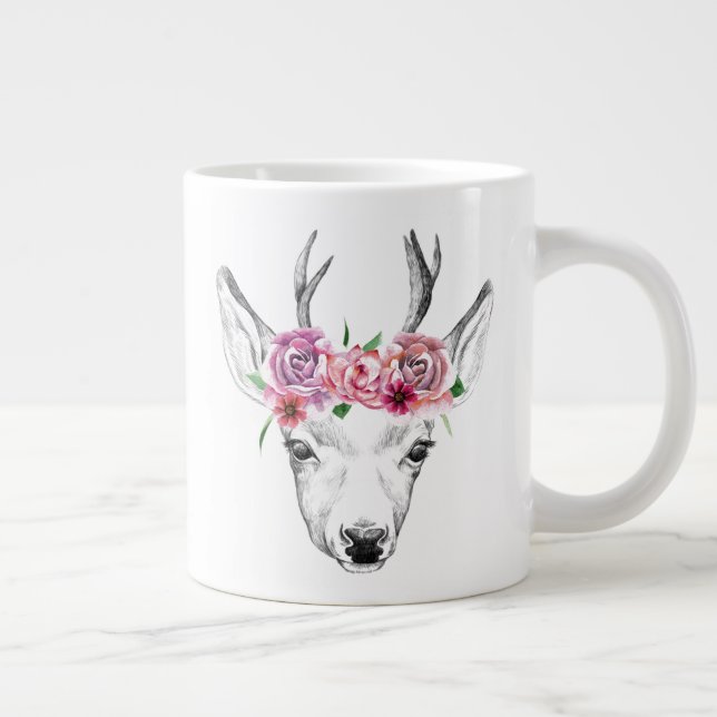 Blume für Wasserfarben Jumbo-Tasse (Rechts)