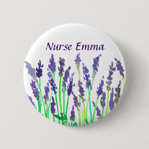 Blume für Wasserfarben-Lavendel Button