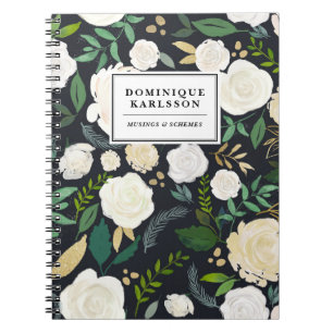 Blume für Wasserfarben Muster in Imitaten Chalkboa Notizblock