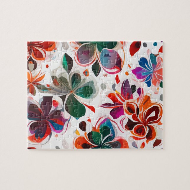 Blume für Wasserfarben Muster Vintag Puzzle (Horizontal)