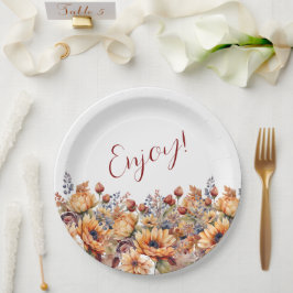 Blume für Wasserfarben Pappteller