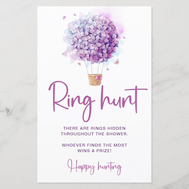 Blume für Wasserfarben | Ring Hunt Game (Vorderseite)