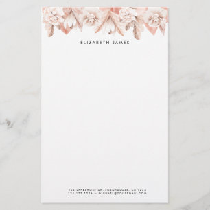Blume für Wasserfarben Rosa Rosa Rose Briefpapier