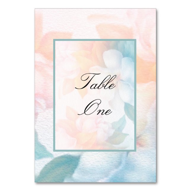 Blume für Wasserfarben Tischnummer (Vorderseite)