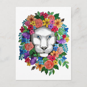 Blume für Wasserfarben und Regenbogen Postkarte