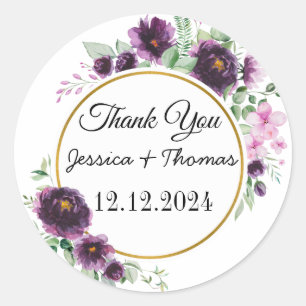 Blume für Wasserfarbenfrosche Böden Danke, Gastges Runder Aufkleber