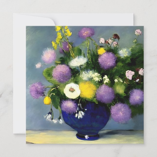 Blume für Weichfarben Einladung (Vorderseite)
