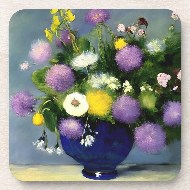 Blume für Weichfarben Getränkeuntersetzer (Vorderseite)
