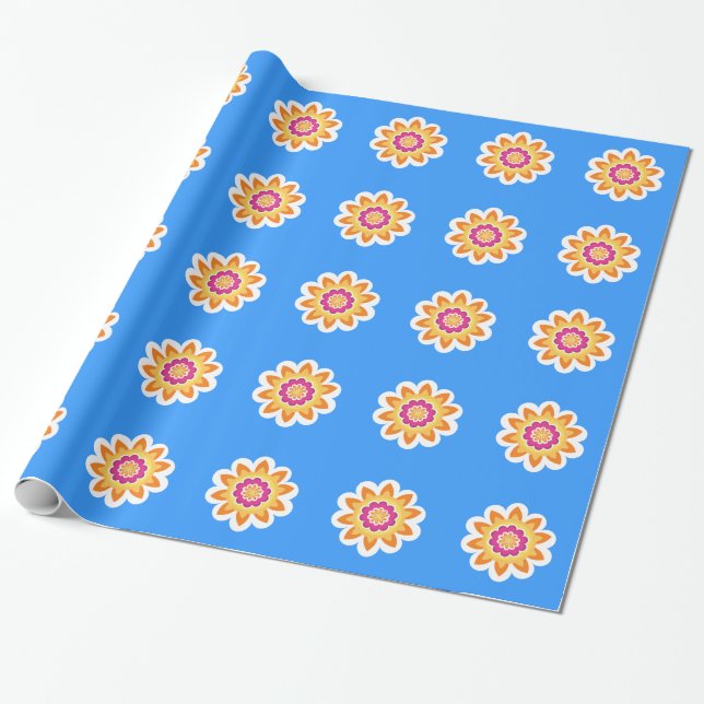 Blume Fusion_Geometric_Poppy Fuchsia Sunburst_3 Geschenkpapier (Ungerollt)