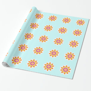Blume Fusion_Geometric_Poppy Fuchsia Sunburst Geschenkpapier