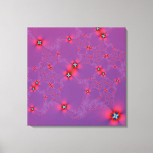 Blume Galaxie in Rot auf Violett Canvas Print Leinwanddruck