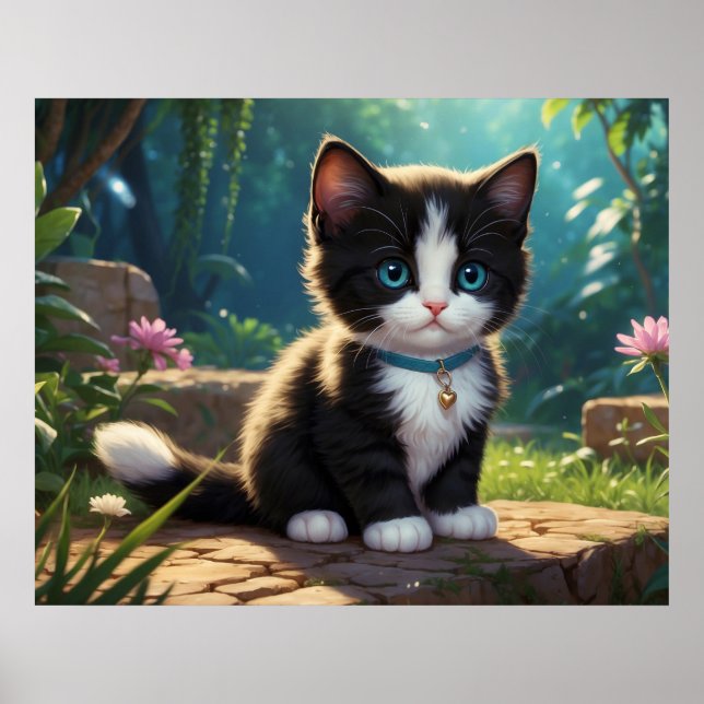 *~* Blume Garden Kitty Cat 5:4 Feline Kitten Poster (Vorne)