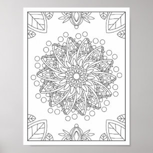 Blume Garden Mandala Coloring Poster