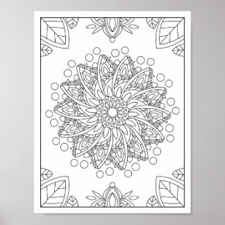 Blume Garden Mandala Coloring Poster