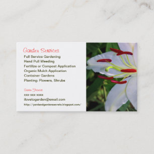 Blume Gardener Business Card Visitenkarte