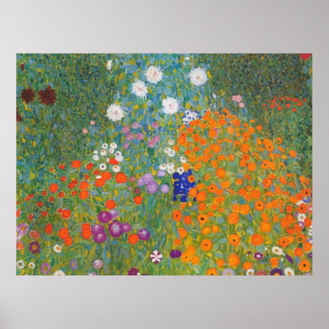 Blume+Garten+klimt+gustav+Hütte Poster (Vorne)