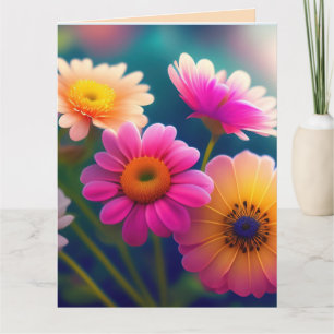 BLUME GEBURTSTAG FARBIGE GREETINGKARTE DANKESKARTE