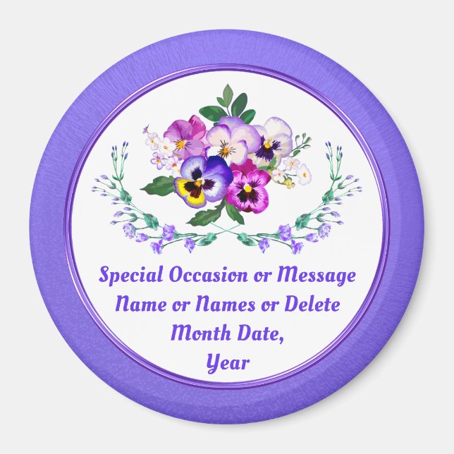 Blume Geburtstag, Pansy, Blumenmagnete Magnet (Vorne)
