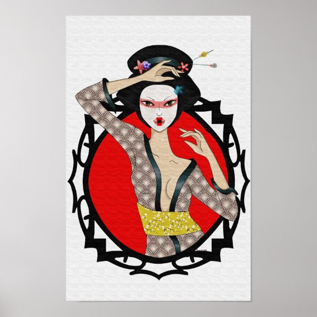 Blume Geisha Poster (Vorne)