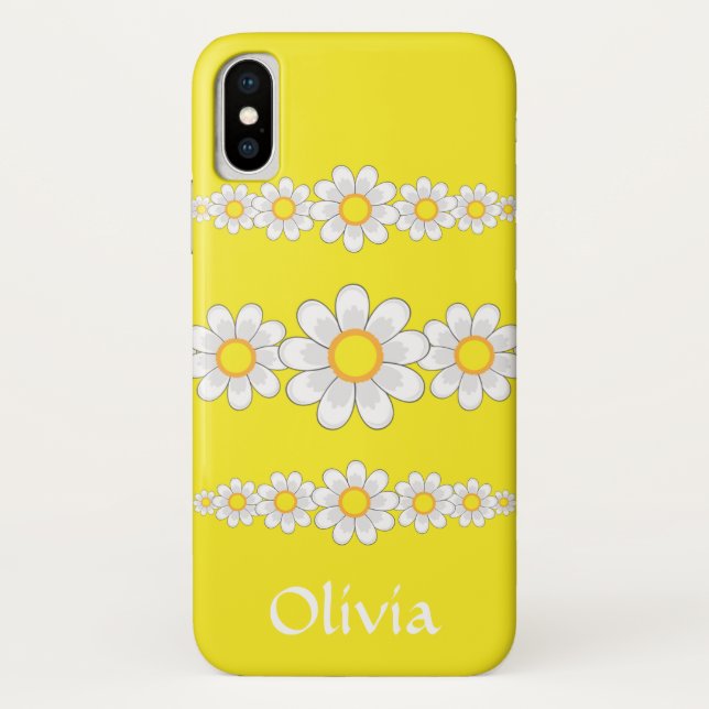 Blume Gelb der modernen Weißen Daisy Case-Mate iPhone Hülle (Rückseite)