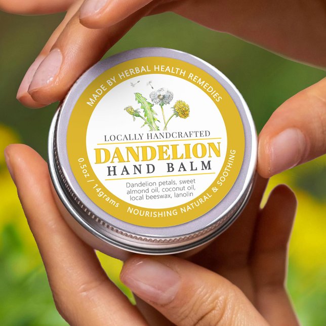 Blume Gelbbalsam-Zinn-Etikett Runder Aufkleber (Von Creator hochgeladen)