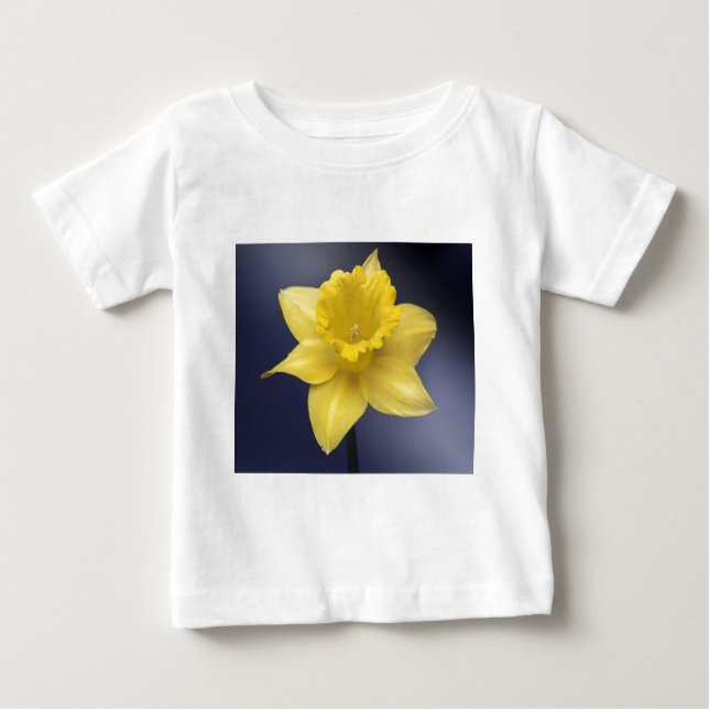 Blume Gelbe Narzisse Aquarellfarbe Baby T-shirt (Vorderseite)