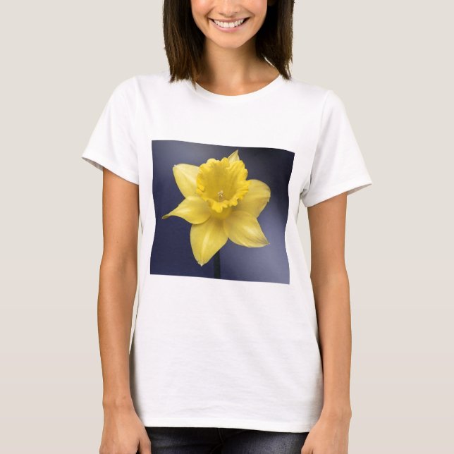 Blume Gelbe Narzisse Aquarellfarbe T-Shirt (Vorderseite)