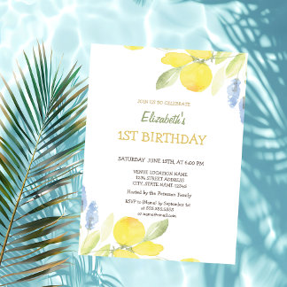 Blume Gelbe Zitronen zum Geburtstag Einladung