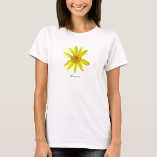 Blume Gelbes Arnica mit Text in allen Farben T-Shirt