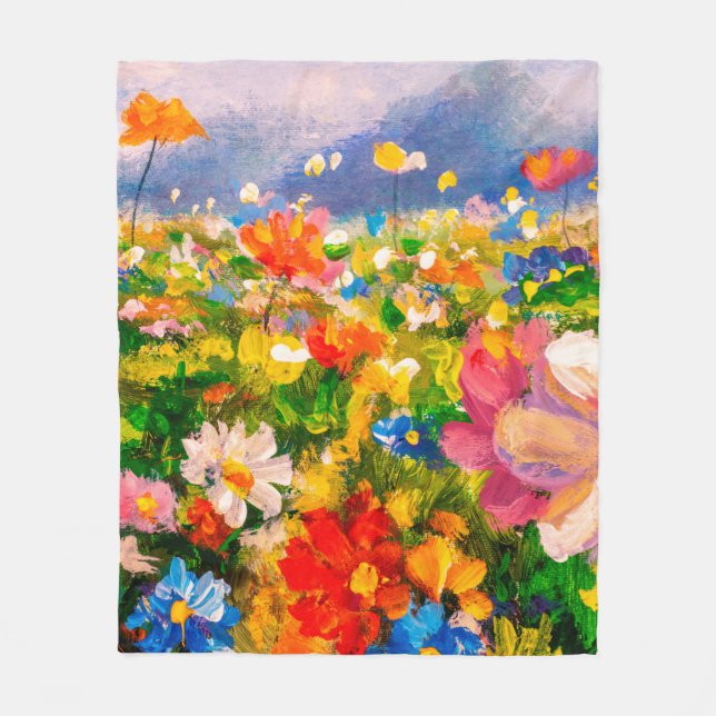 Blume Gemälde Gemälde Gemälde Gemälde Gemälde Fleecedecke (Vorderseite)