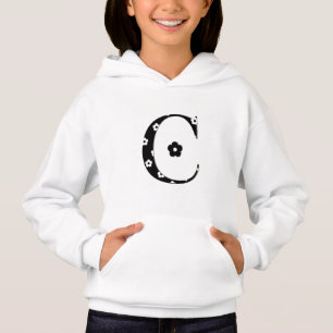 Blume Gemusterter Buchstabe C Hoodie