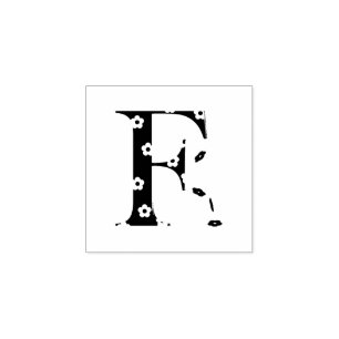 Blume Gemusterter Buchstabe F Gummistempel
