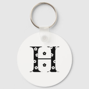 Blume Gemusterter Buchstabe H Schlüsselanhänger