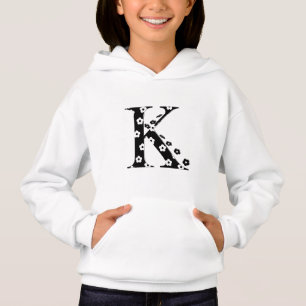 Blume Gemusterter Buchstabe K Hoodie
