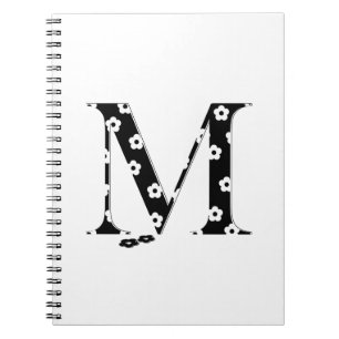 Blume Gemusterter Buchstabe M Notizblock