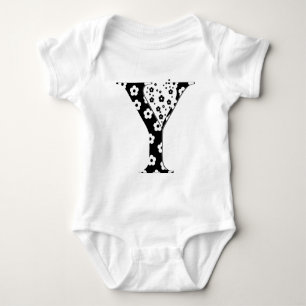 Blume Gemusterter Buchstabe Y Baby Strampler