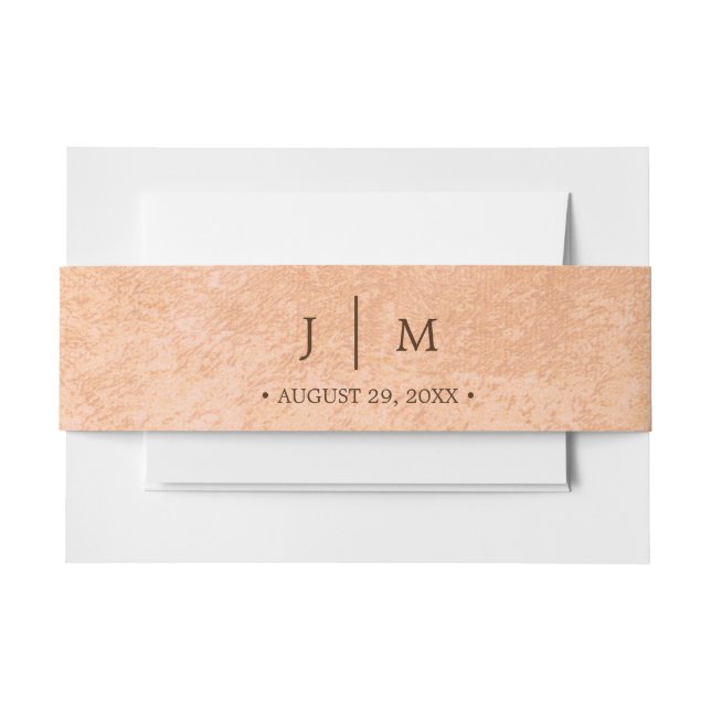 Blume Gerbera auf der Abstrakten Pfirsichhochzeit Einladungsbanderole (Vorderseite Beispiel)