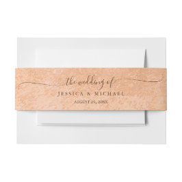 Blume Gerbera auf der Abstrakten Pfirsichhochzeit Einladungsbanderole