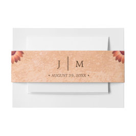 Blume Gerbera auf der Abstrakten Pfirsichhochzeit Einladungsbanderole