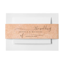 Blume Gerbera auf der Abstrakten Pfirsichhochzeit Einladungsbanderole