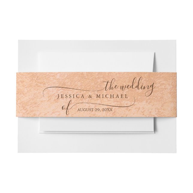 Blume Gerbera auf der Abstrakten Pfirsichhochzeit Einladungsbanderole (Vorderseite Beispiel)