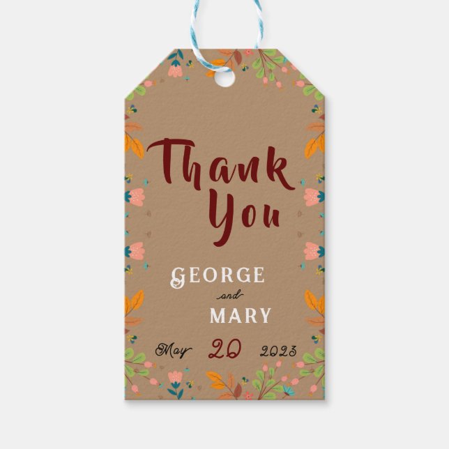 Blume Geschenkanhänger (Vorderseite)