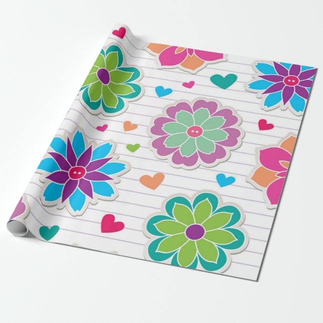 Blume Geschenkpapier (Ungerollt)